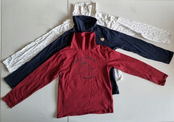 Lot de 3 tee-shirts col roulé 8 ans Vertbaudet