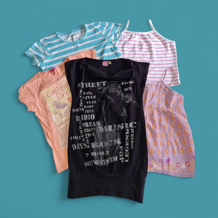 lot 5 hauts t-shirts fille 8 ans