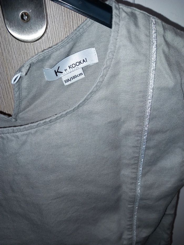 Tee-shirt/ blouse grise 10ans kookai - photo numéro 2