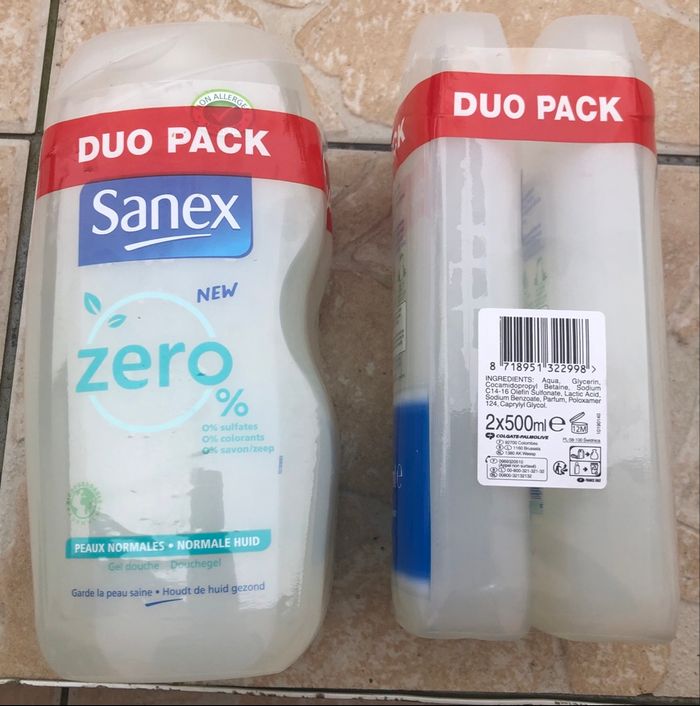 Lot de 4 Gels douche Hypoallergénique Peaux normales 0% SANEX neufs dans emballage - photo numéro 2