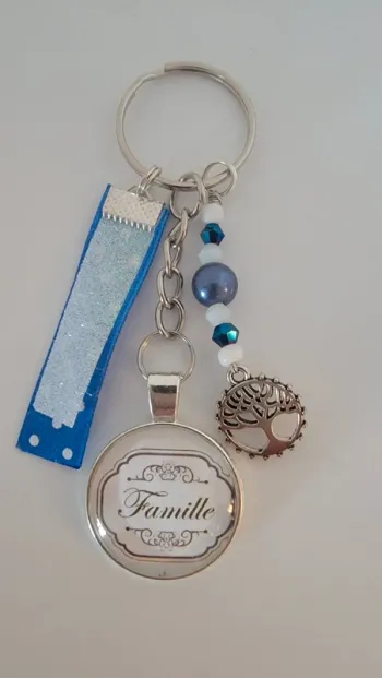 Cadeau famille, porte clé message bijoux de sac " famille"