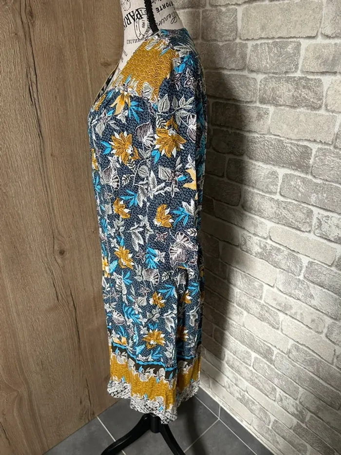 Robe vintage imprimée florale Christine Laure taille 4 - photo numéro 5