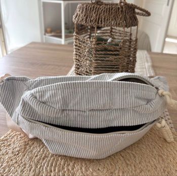 Sac banane côtelé grise