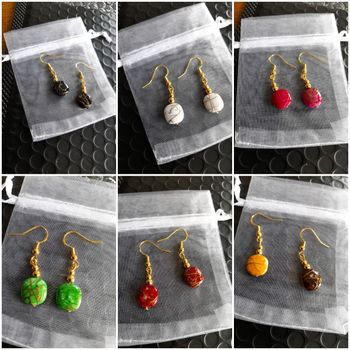 Boucles d'oreilles pendantes colorées