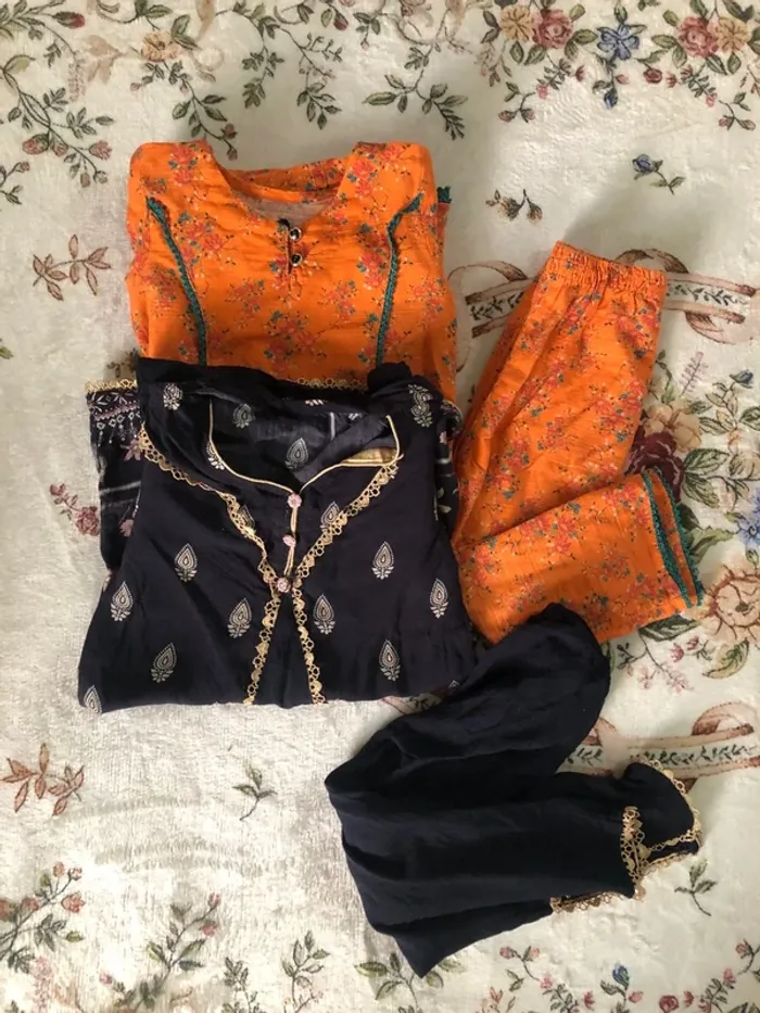 Ensembles 2 pièces pour fille 4 ans classe chic indien pakistanais robe été - photo numéro 2