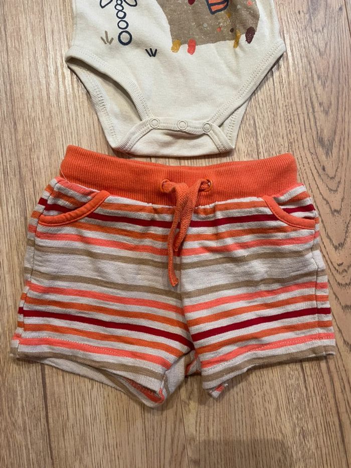 Ensemble body manche courte + short 3 mois - photo numéro 4
