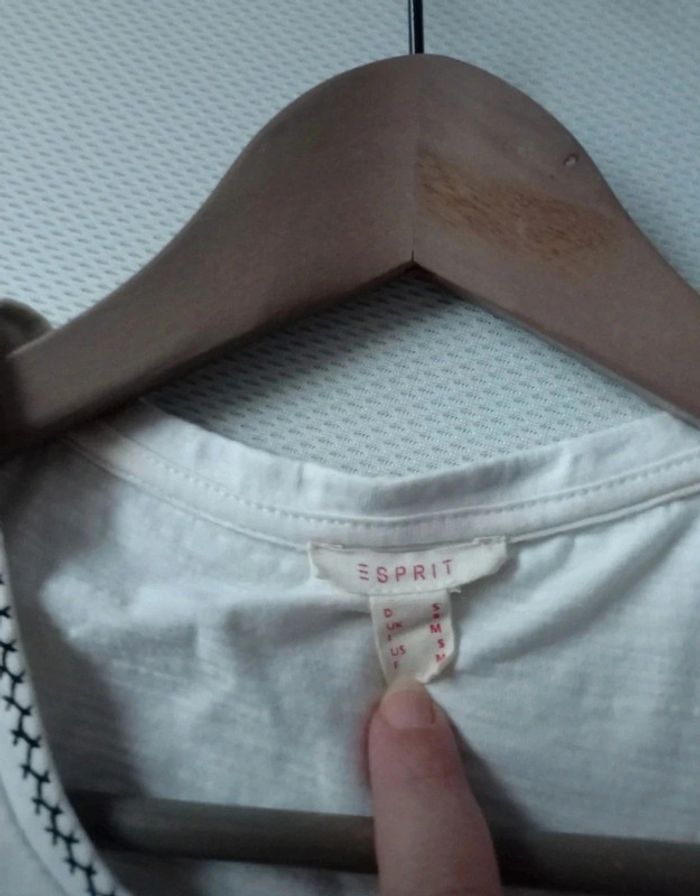 T-shirt blanc brodé Esprit M - photo numéro 3