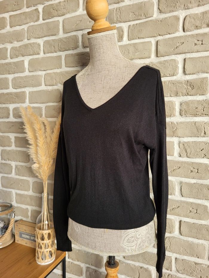 Pull noir Only décolleté croisé dans le dos XS 34 - photo numéro 7