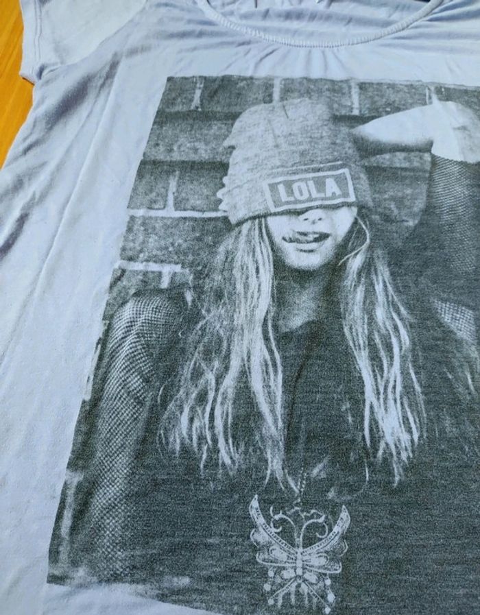 T-shirt oversize imprimé violet mauve clair - photo numéro 3