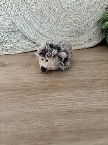 Doudou hérisson marron beige spontex 