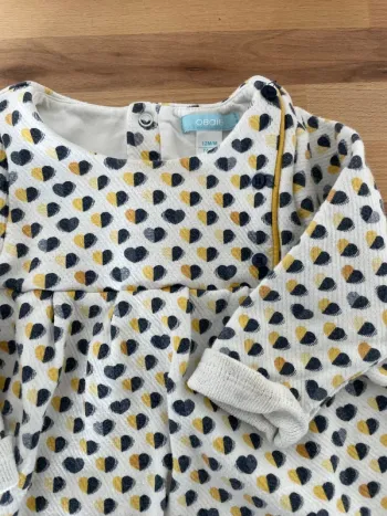Robe cœurs bleus et jaunes et son legging