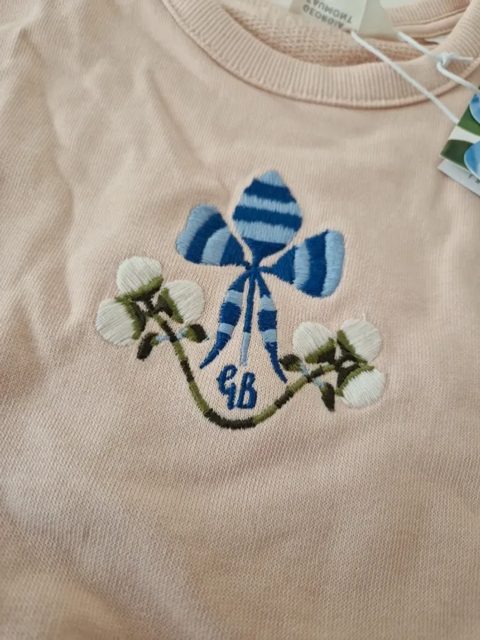 Sweet rose fleur brodé 9-12mois neuve H&M Georgia Beaumont - photo numéro 5