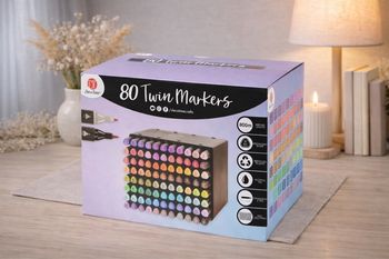 80 Feutres à base d’alcool. Double pointe support inclus.