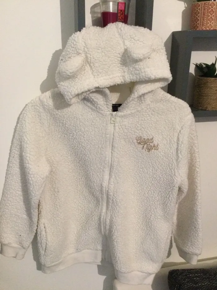 Veste blanche à capuche pour la nuit 10-12 ans - photo numéro 3