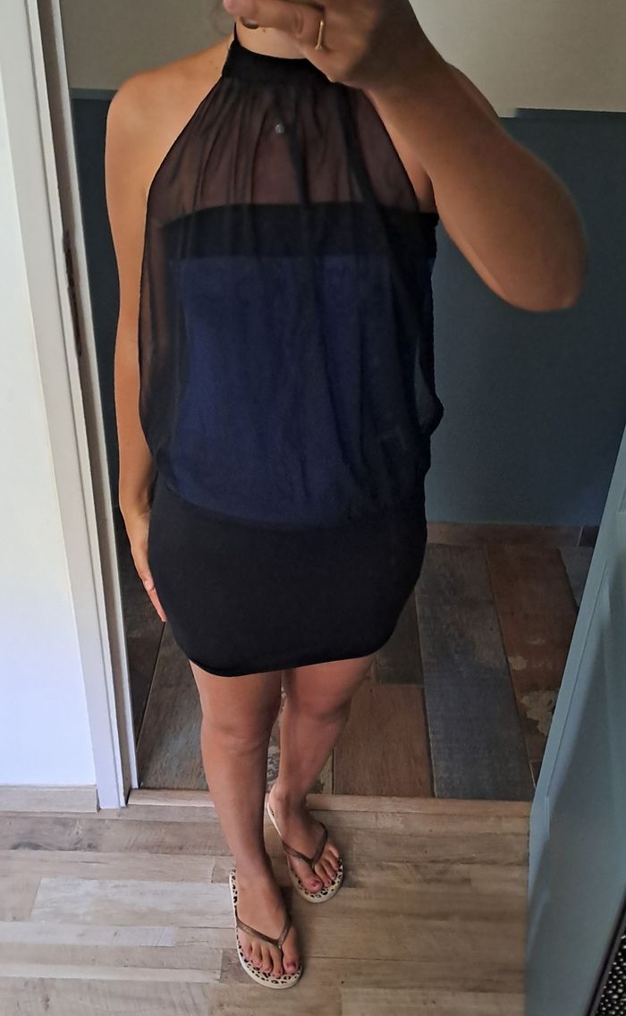 Robe dos nu noire et bleue femmes taille S Leaton Moda - photo numéro 2