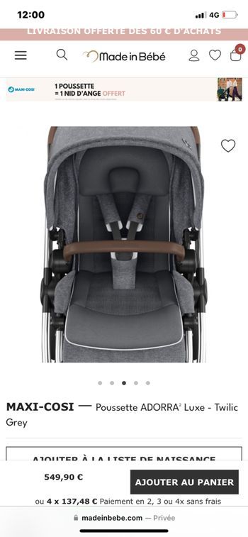 Poussette Adora 2 luxe