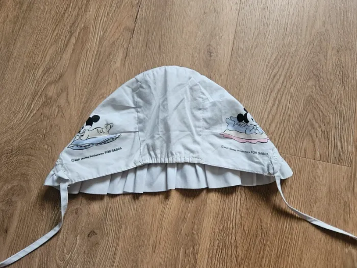 Chapeau bébé fille en broderie mickey - photo numéro 3