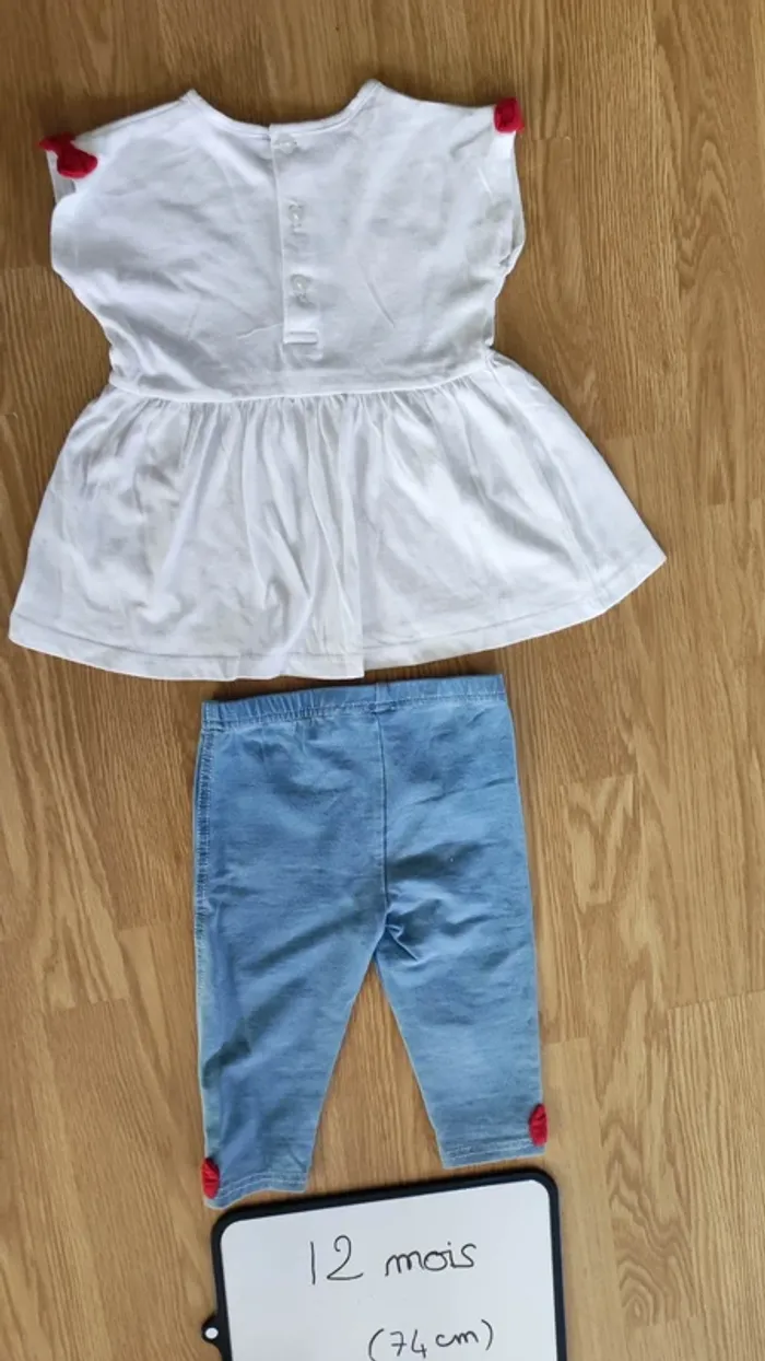 t-shirt + pantalon taille 12 mois - photo numéro 4