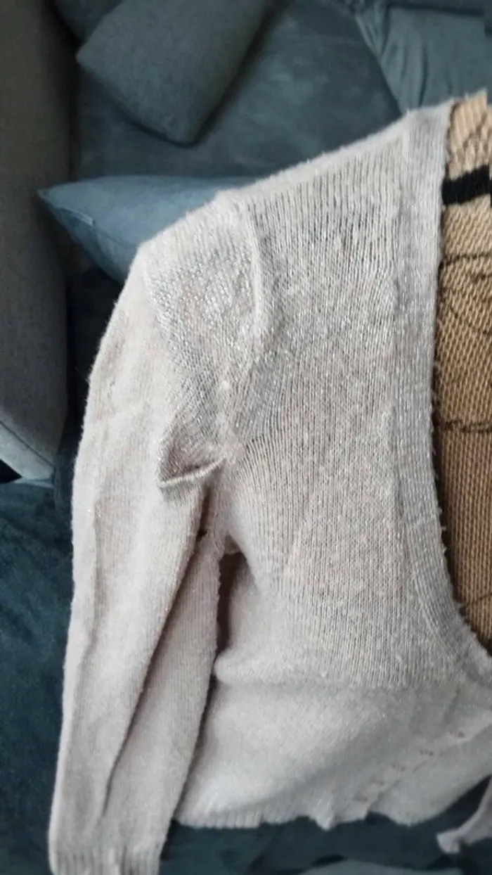 Gilet Kiabi rose fil argenté taille 46/48 femme - photo numéro 6