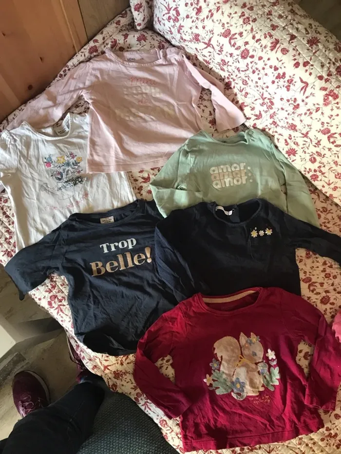 Lot de six T-shirts manche longue 23 mois