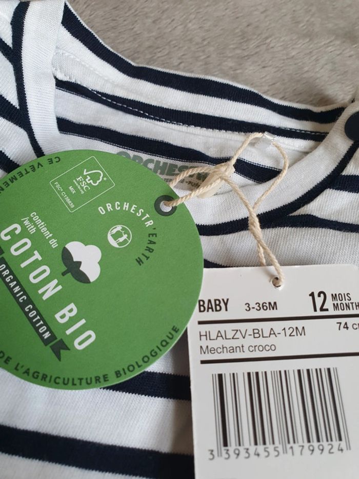 T-shirt rayé crocodile - photo numéro 3