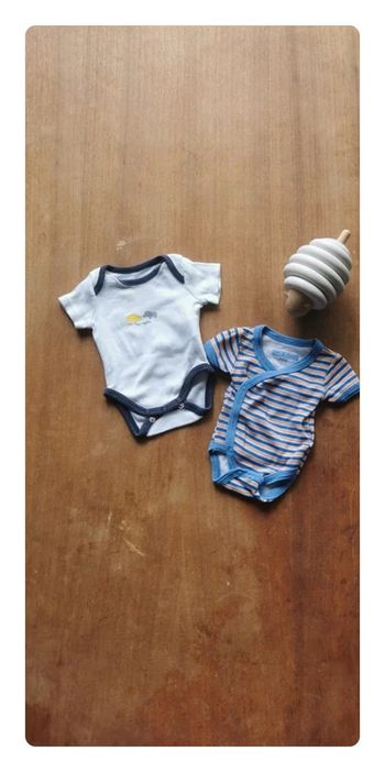 🌼Lot 2 bodys préma coton mixte manches courtes Obaïbi & Tom & Kiddy 👶