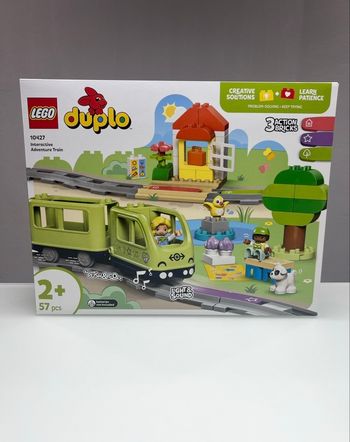LEGO Duplo 10427 Le Train d’Aventures Interactif 14 Rails avec Sons & Lumières et 4 Figurines