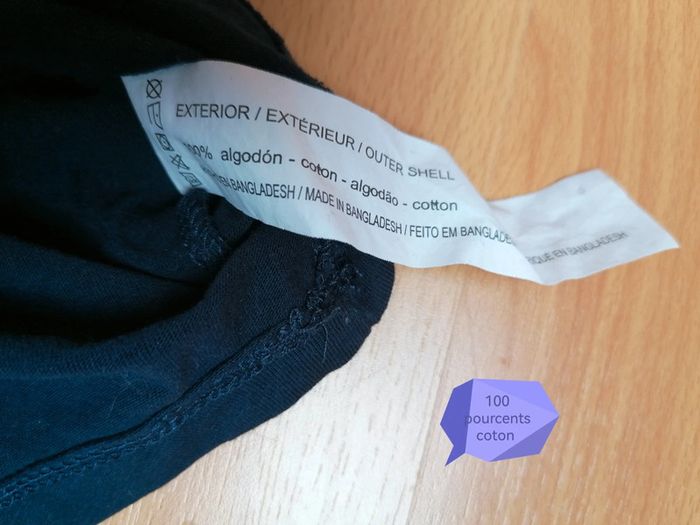 T-shirt Lefties bleu marine et texte rose - photo numéro 3