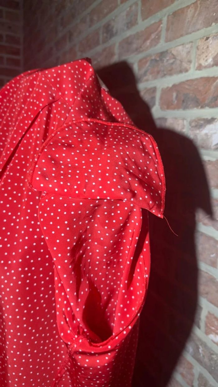 Chemisier rouge à poids blancs Rositta S/M - photo numéro 16