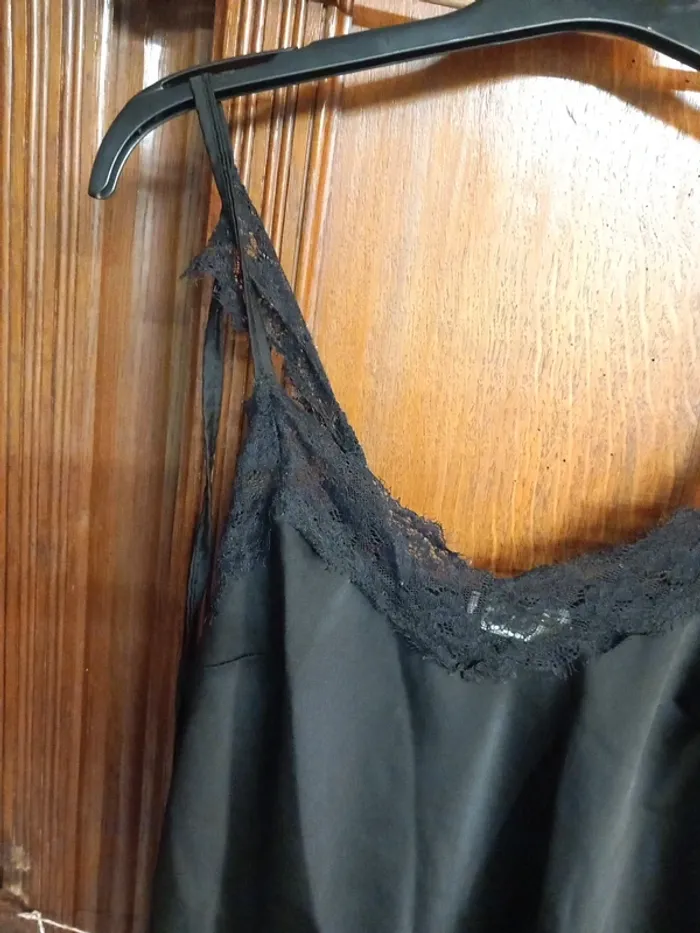 🍓débardeur nuisette viscose noir T38 - photo numéro 2