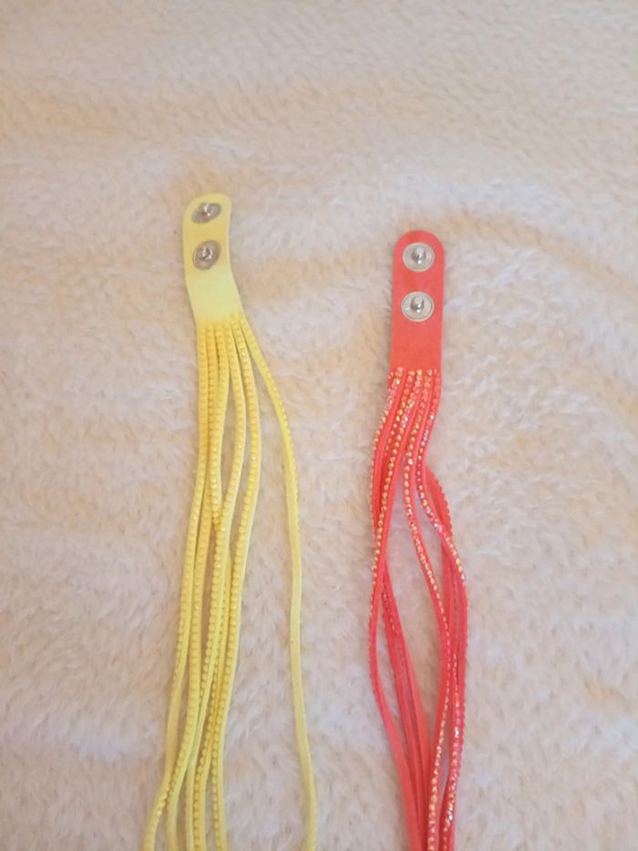 Bracelet vintage en daim avec strass lot ou seul - photo numéro 4