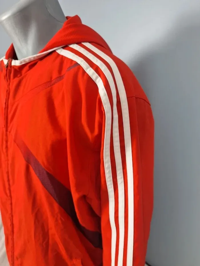 veste coupe vent imperméable a capuche adidas vintage/ homme - taille L / rouge full broderie (459) - photo numéro 6