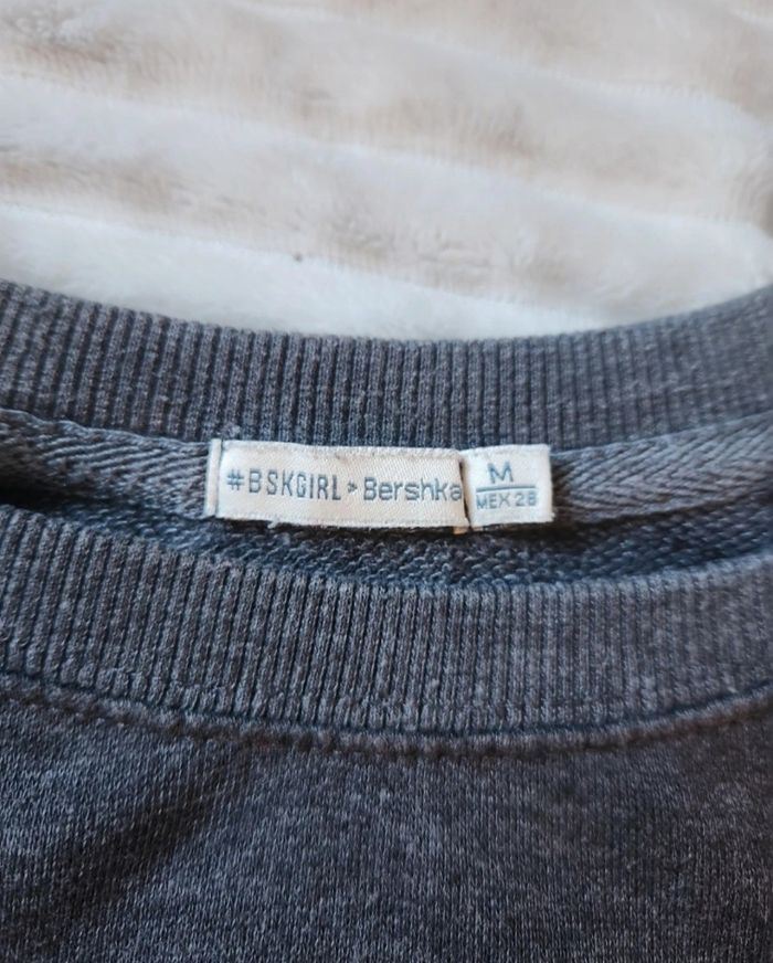 Sweat gris anthracite Bershka – Taille M, style casual - photo numéro 4