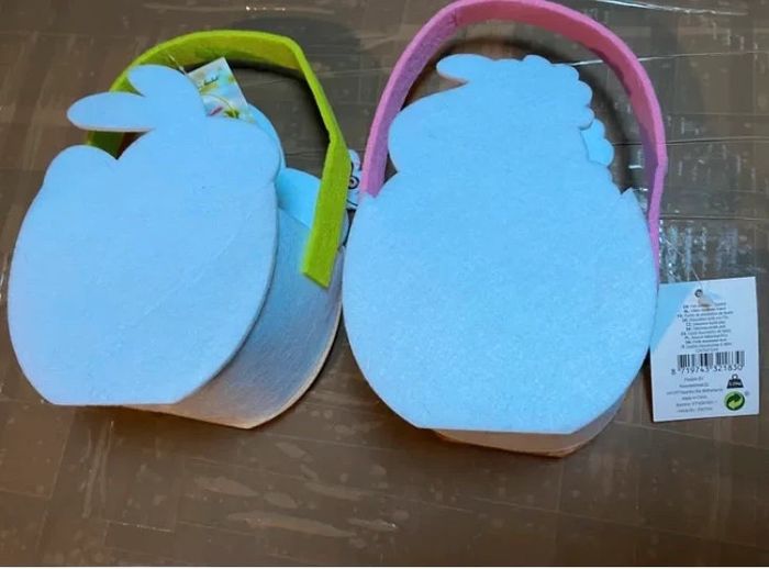 Lot de 2 petits paniers de Pâques 1 mouton et 1 lapin - photo numéro 4