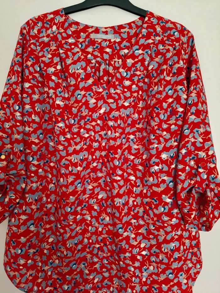 Mamouchka top col en V Macon taille M rouge bleu doré