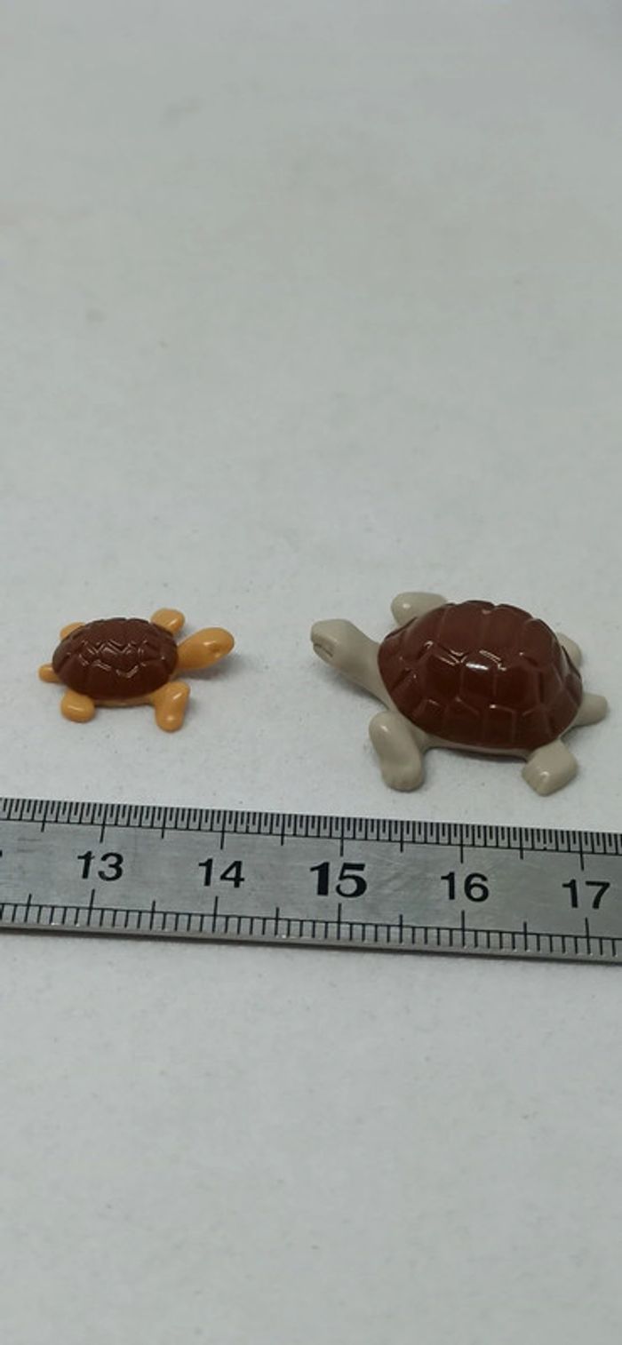 Tortue marron avec bébé playmobil - photo numéro 2