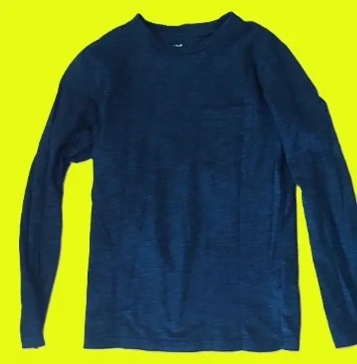 👕 T-shirt manches longues GÉMO – 12 ans – Bleu strié