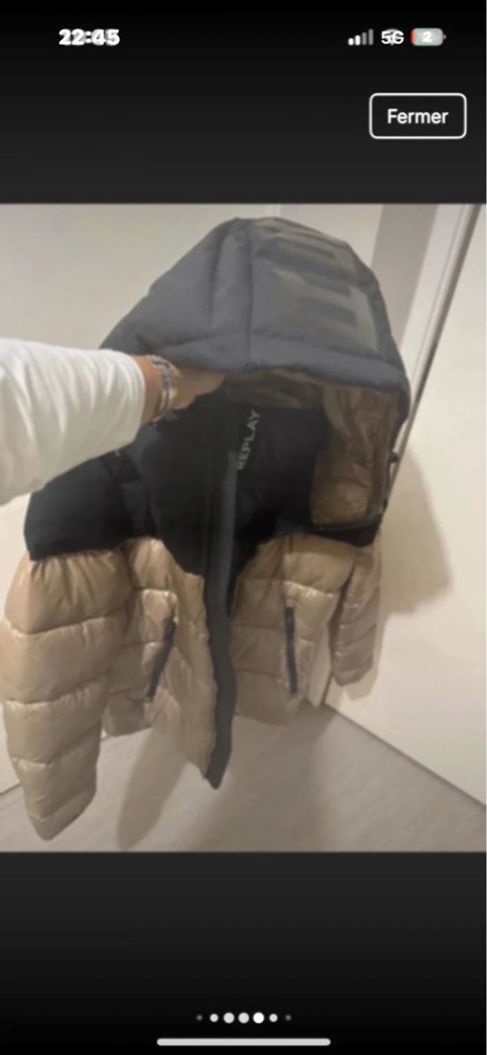 Doudoune marque replay taille m porté une fois - photo numéro 4