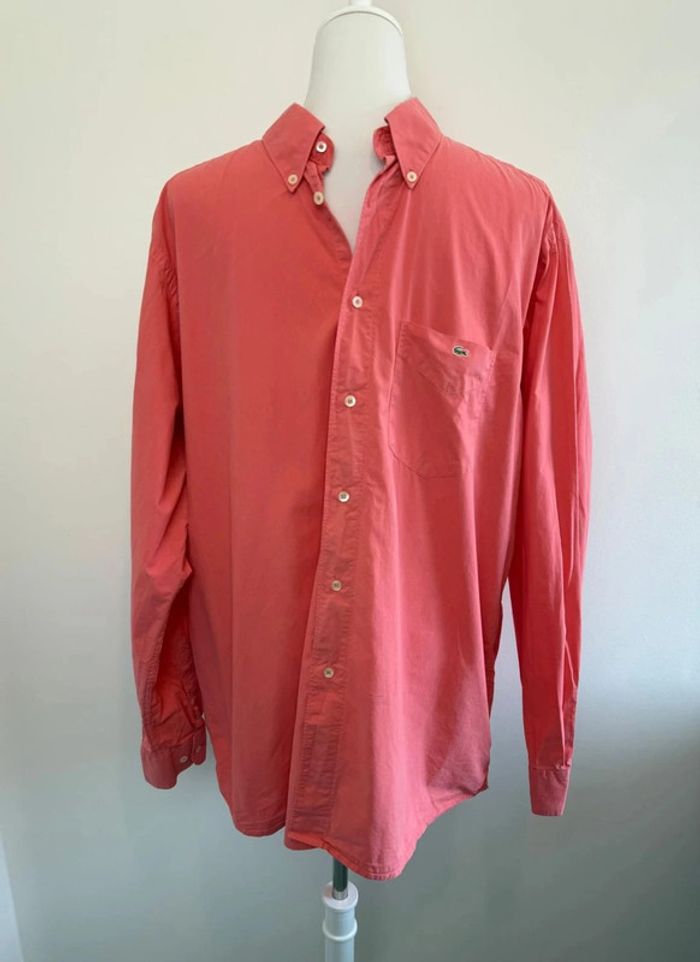 Magnifique chemise Lacoste Devanley homme unie corail taille 43 soit L-XL
