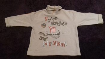 Sous pull 6 mois 🚼  garçon hiver 🌬beige viking matieres 6 mois