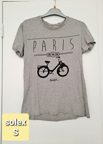 tshirt manches courtes gris Solex taille S parfait état vintage moto mobilette