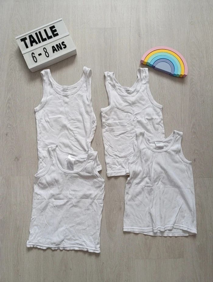 Lot 4 maillots de corps blancs