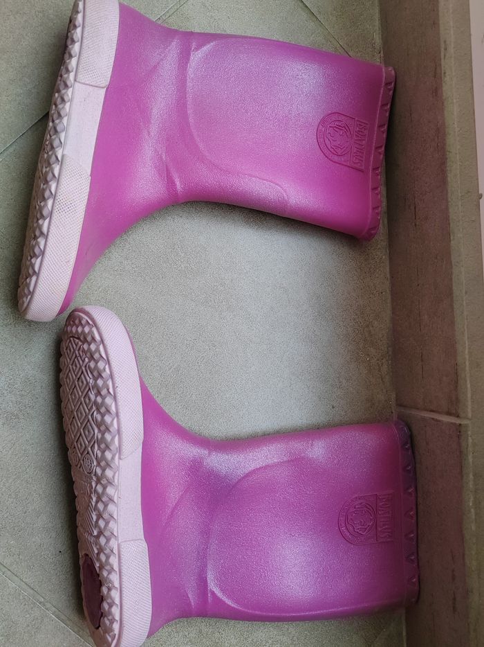 Bottes pluie fille 32 rose paillette
