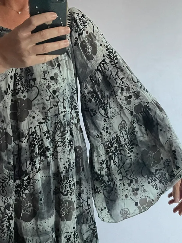 Robe oversize grise American Retro manches longues - photo numéro 4