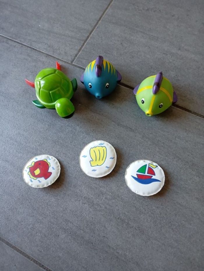 Lot de jouets de bain tortue mécanique poisson