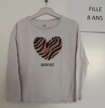 T-shirt ml cœur tex 8 ans