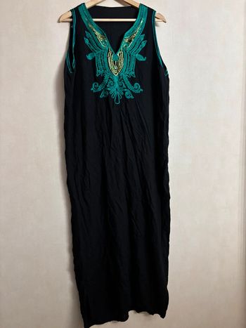 Djellaba noir et vert taille unique