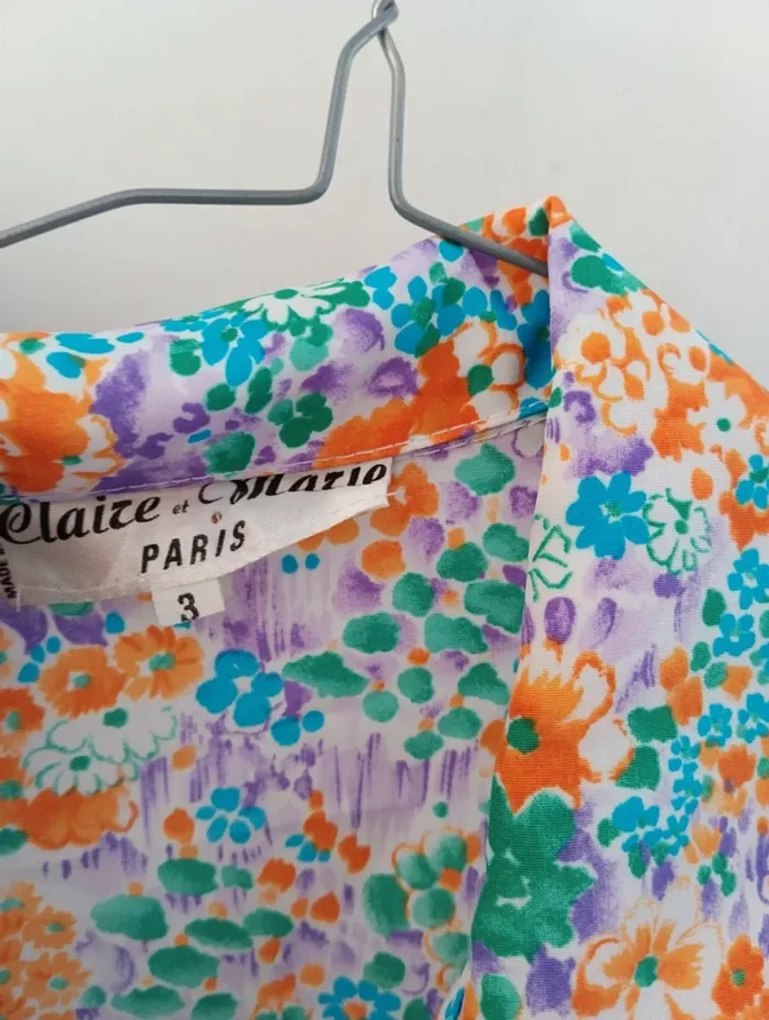 Chemise manches courtes fleurs multicolores - photo numéro 4