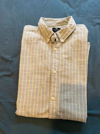 Chemise grise à fines rayures vertes taille M FSBN