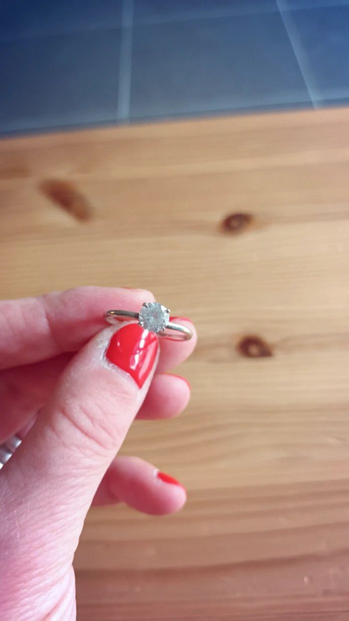 Solitaire en argent 925 et gros zirconium - photo numéro 5